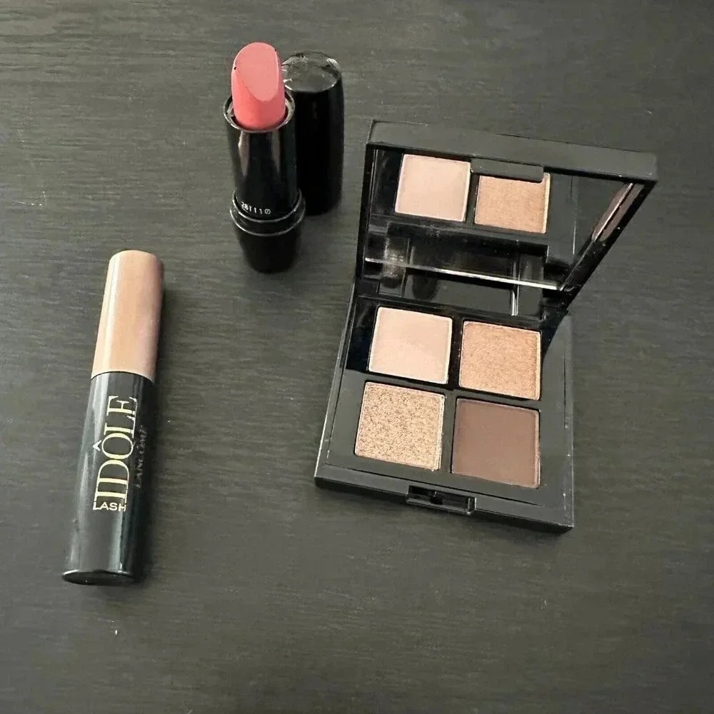 Lancome Makeup Set Sultry Sky Eyeshadow Quad 340 All Done Up Lipstick Lash Idole - Picture 2 of 9
